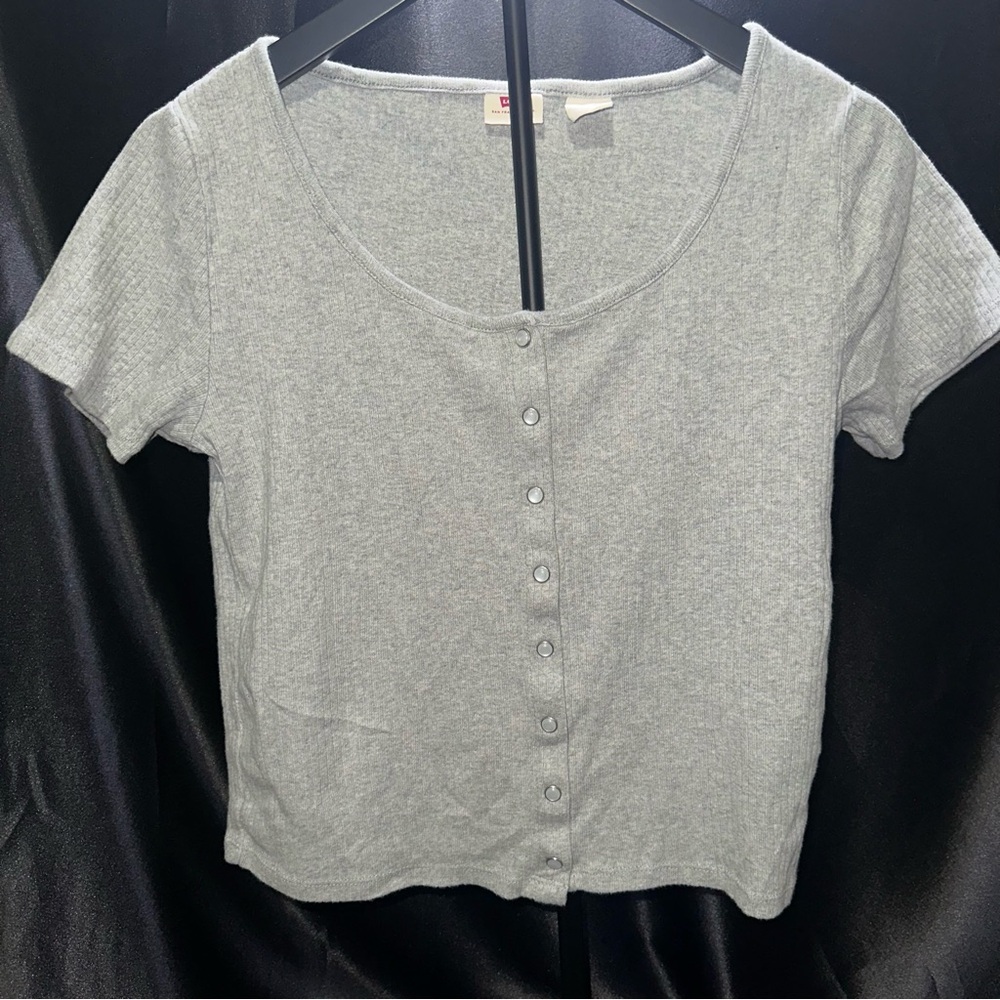 Levi's Light Gray Button-Up Women's Shirt